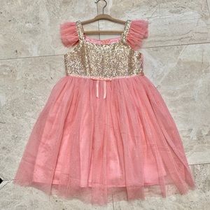 Popatu peach & gold sequin dress size 6